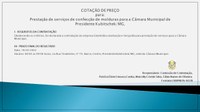 RESULTADO DA COTAÇÃO DE PREÇO: Prestação de serviço de confecção de molduras para a Câmara Municipal de Presidente Kubitschek/MG