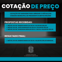 RESULTADO DA COTAÇÃO PARA A LOCAÇÃO DE IMÓVEL PARA ABRIGAR O VEÍCULO DA CÂMARA MUNICIPAL