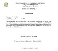 TERMO DE RATIFICAÇÃO / LOCAÇÃO DE IMÓVEL PARA GARAGEM DO VEÍCULO DA CÂMARA